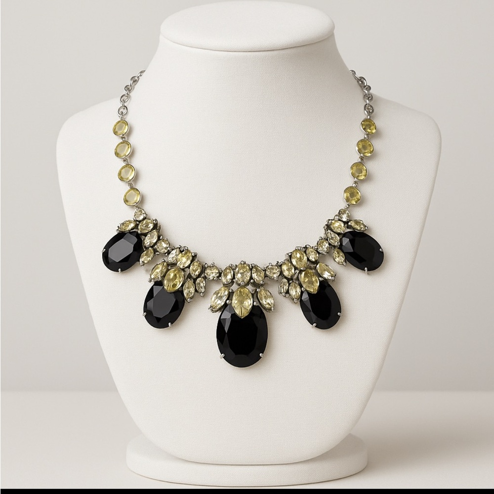Talbots Necklace Black and yellow Gemstone Statement